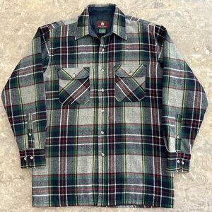 Vintage 1990s High Sierra Plaid Wool Lined Flannel Jacket Shirt M